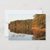 RSVPカードを結婚する秋の秋の木の葉 出欠カード (裏面)