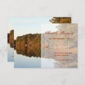 RSVPカードを結婚する秋の秋の木の葉 出欠カード (正面/裏面)