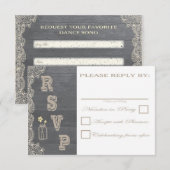 RSVPカードを結婚する素朴なメーソンジャー 出欠カード (正面/裏面)