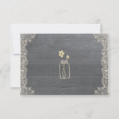 RSVPカードを結婚する素朴なメーソンジャー 出欠カード (裏面)