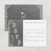 RSVPカードを結婚する素朴なメーソンジャー 出欠カード (正面/裏面)