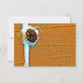 RSVPカードを結婚する素朴な国Pinecone 出欠カード (裏面)