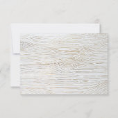 RSVPカードを結婚する素朴な金ゴールドの木製の穀物 出欠カード (裏面)