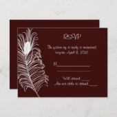 RSVPカードを結婚する羽 出欠カード (正面/裏面)