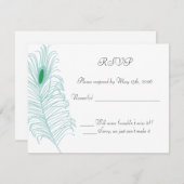 RSVPカードを結婚する羽 出欠カード (正面/裏面)