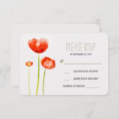 RSVPカードを結婚する色彩の鮮やかな花 出欠カード (正面/裏面)