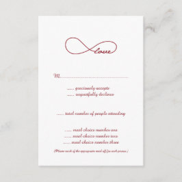 RSVPカードを結婚する赤い愛無限 出欠カード