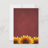 RSVPカードを結婚する赤い黒板のヒマワリ 出欠カード (裏面)