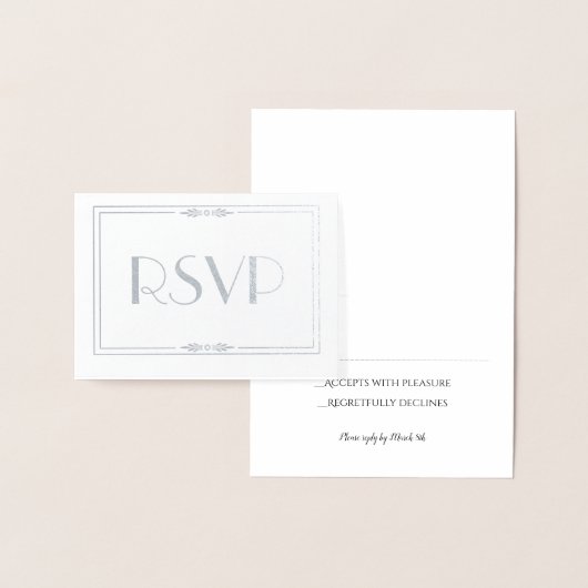 RSVPカードを結婚する銀ぱく 箔カード (ディスプレー)