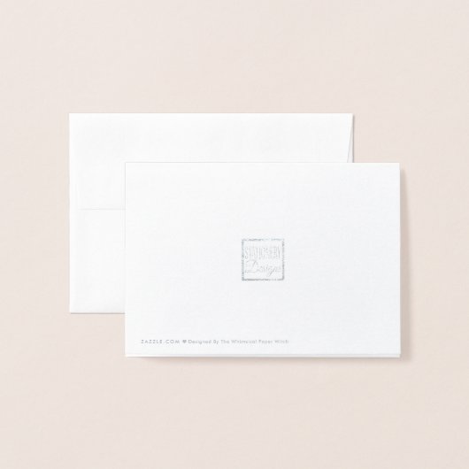 RSVPカードを結婚する銀ぱく 箔カード (裏面封筒付き)