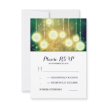 RSVPカードを結婚する魅力のひもライトランタン