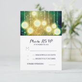 RSVPカードを結婚する魅力のひもライトランタン 出欠カード (スタンド正面)