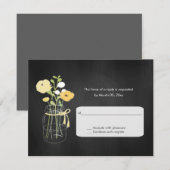 RSVPカードを結婚する黒板のメーソンジャー 出欠カード (正面/裏面)