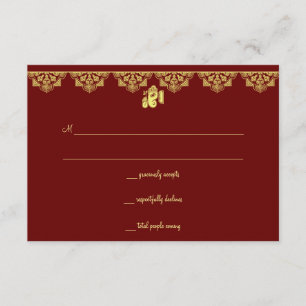 RSVPカードを結婚するGanesh 出欠カード