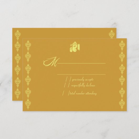 RSVPカードを結婚するGanesha 出欠カード (正面/裏面)