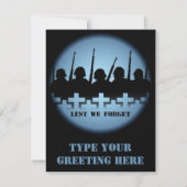 RSVPカードを除く忘れ戦争記念招待状 出欠カード (正面)