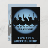 RSVPカードを除く忘れ戦争記念招待状 出欠カード (正面/裏面)