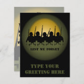 RSVPカードを除く忘れ戦争記念招待状 出欠カード (正面/裏面)