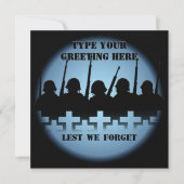 RSVPカードを除く忘れ戦争記念招待状 招待状 (正面)