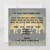 RSVPカードを除く忘れ戦争記念招待状 招待状 (裏面)