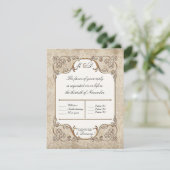 RSVPカードアールヌーボーローアリング20sデコスタイル 出欠カード (スタンド正面)