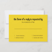 RSVPカードイエローグリーンフローラ水色 招待状 (正面)