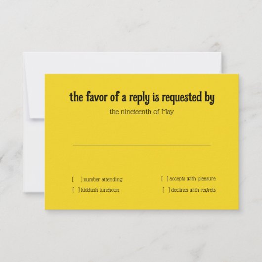 RSVPカードイエローグリーンフローラ水色 招待状 (正面)