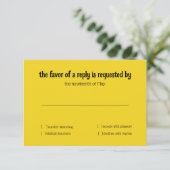 RSVPカードイエローグリーンフローラ水色 招待状 (スタンド正面)