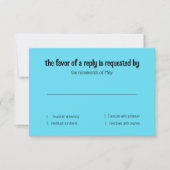 RSVPカードイエローターコイズブルーフローラ水彩 招待状 (正面)