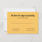 RSVPカードイエローピンクフローラ水色 招待状 (正面)