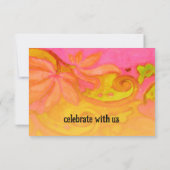 RSVPカードイエローピンクフローラ水色 招待状 (裏面)