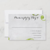 RSVPカードウォーターカラースターフローラデザインブルー 招待状 (裏面)