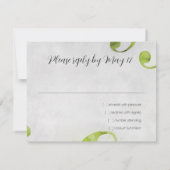 RSVPカードウォーター色スターフローラデザインピンク 招待状 (裏面)