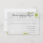 RSVPカードウォーター色スターフローラデザイン赤 招待状 (裏面)