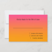 RSVPカードオレンジからピンクグラデーションに星 出欠カード (正面)