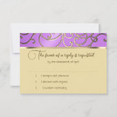 RSVPカードオーキエレガントッドと金ゴールドフィリーグリー 招待状 (裏面)