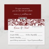 RSVPカードオープンワークエレガントマ結婚ルーン 出欠カード (正面/裏面)