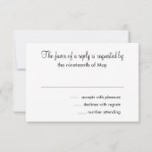 RSVPカードコーラルピンクホワイトスワコンテンポラリーール 招待状 (裏面)