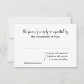 RSVPカードスクロールパターンオレンジ 出欠カード (正面)