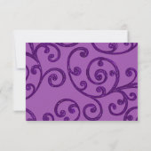 RSVPカードスクロールパターンパープル 出欠カード (裏面)