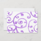 RSVPカードスクロールパターンパープル 出欠カード (裏面)