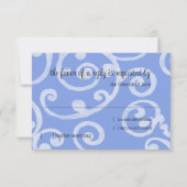 RSVPカードスクロールパターンブルー 出欠カード (正面)