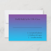 RSVPカードターコイズからパープルグラデーション（スター付き） 出欠カード (正面)