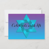 RSVPカードターコイズからパープルグラデーション（スター付き） 出欠カード (裏面)