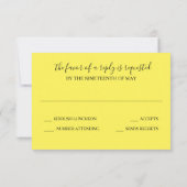 RSVPカードターコイズグリーンイエローウォーター色 出欠カード (裏面)