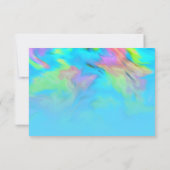 RSVPカードターコイズブルーライムピンク絞り染め 出欠カード (裏面)