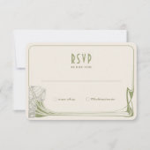 RSVPカードツリー開花Mackintoshアールヌーボー 招待状 (正面)