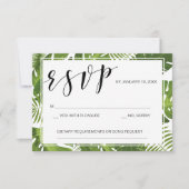 RSVPカードテンプレート熱帯優雅な結婚式 出欠カード (正面)