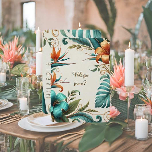 RSVPカードトロピカルアイリデセント 出欠カード