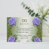 RSVPカードパープルアジサイ 出欠カード (スタンド正面)